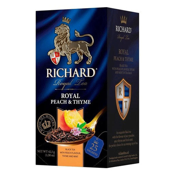 Чай черный Королевский персик и тимьян – 25 чайных пакетиков