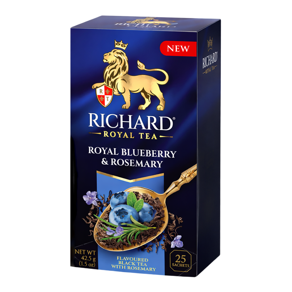 Tea Black Royal Blueberry, and Rosemary – Box – 25 Tea Bags – 2.2 oz (62 gr)