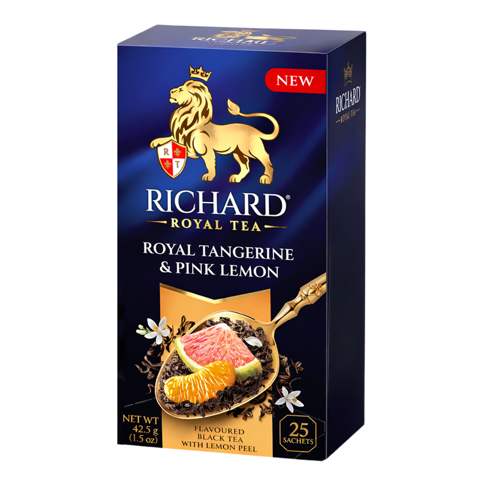 Tea Black Royal Tangerine, and Pink Lemon – Box – 25 Tea Bags – 2.2 oz (62 gr)
