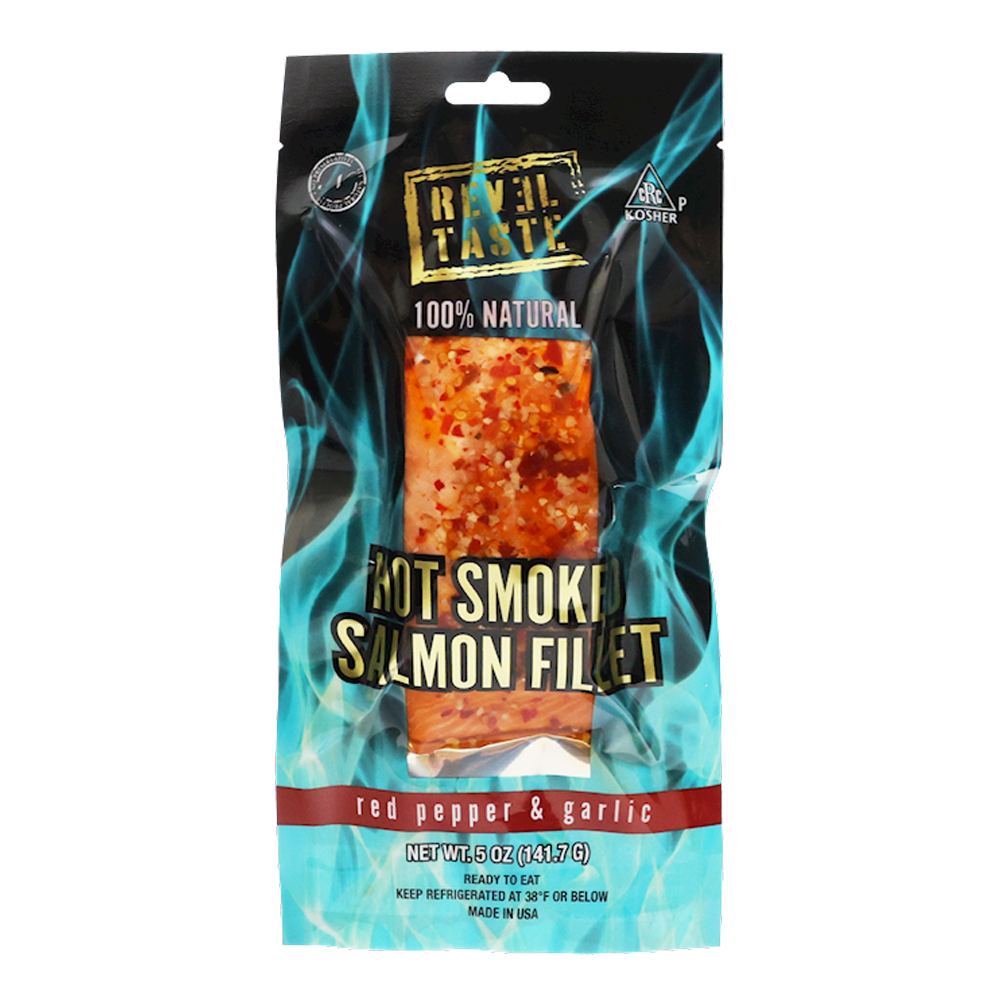 Hot Smoked Salmon with Red Pepper and Garlic – 5 oz (142 gr)