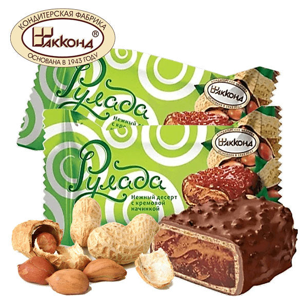 Candy Choco Dessert Rulada with Peanuts – 1lb (454g)