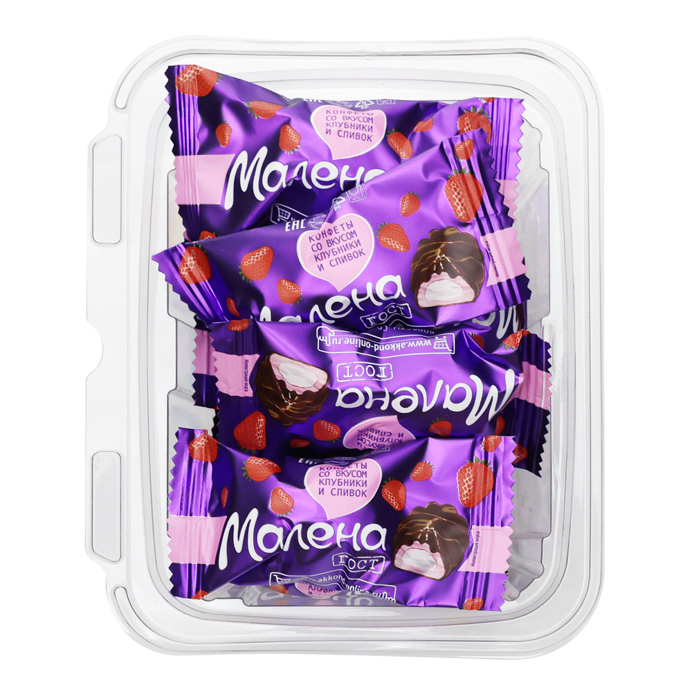 Candy Choco Marshmallow Malena – With Strawberry & Cream – 1lb (453gr)