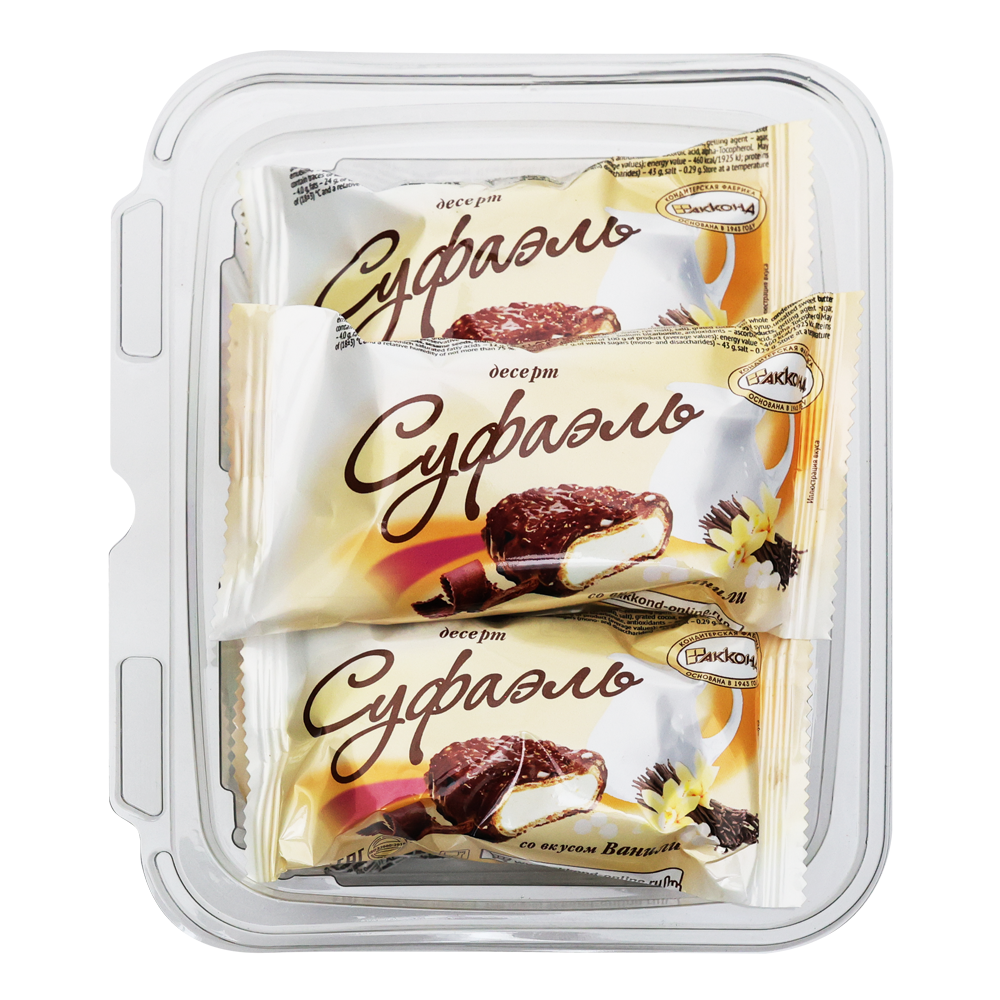 Конфеты шоколадные десерты «Суфаэль» ванильные с воздушным рисом – около 1 фунта