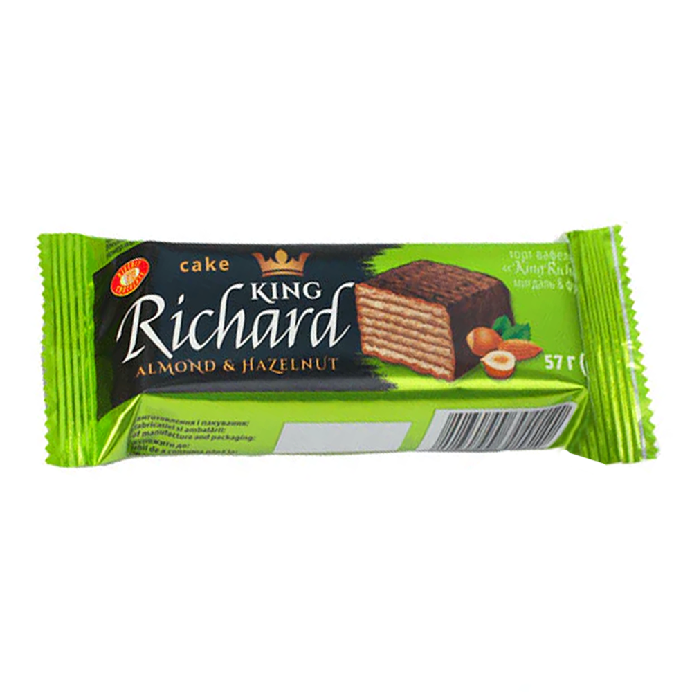 Wafers King Richard with Almond and Hazelnuts – 2.01 oz (57gr)