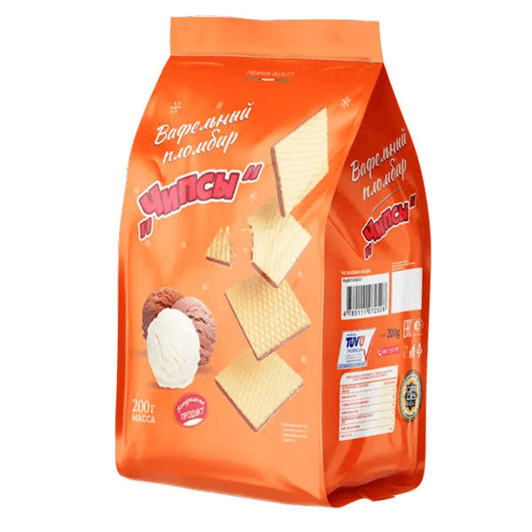 Вафли Plombir Mini Chips White с шоколадным мороженым – 7,05 унций (200 г)
