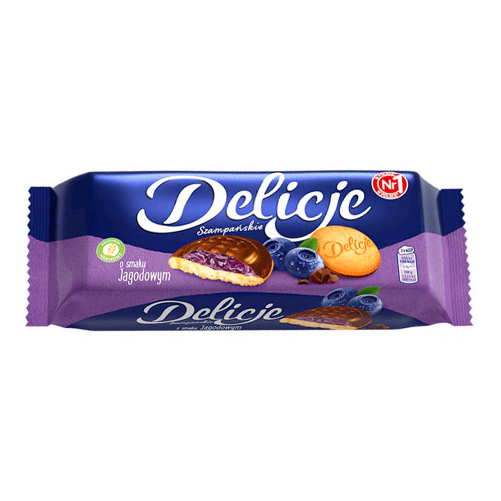 Печенье Delicje с черникой – шоколадная глазурь – 5,19 унции (147 г)