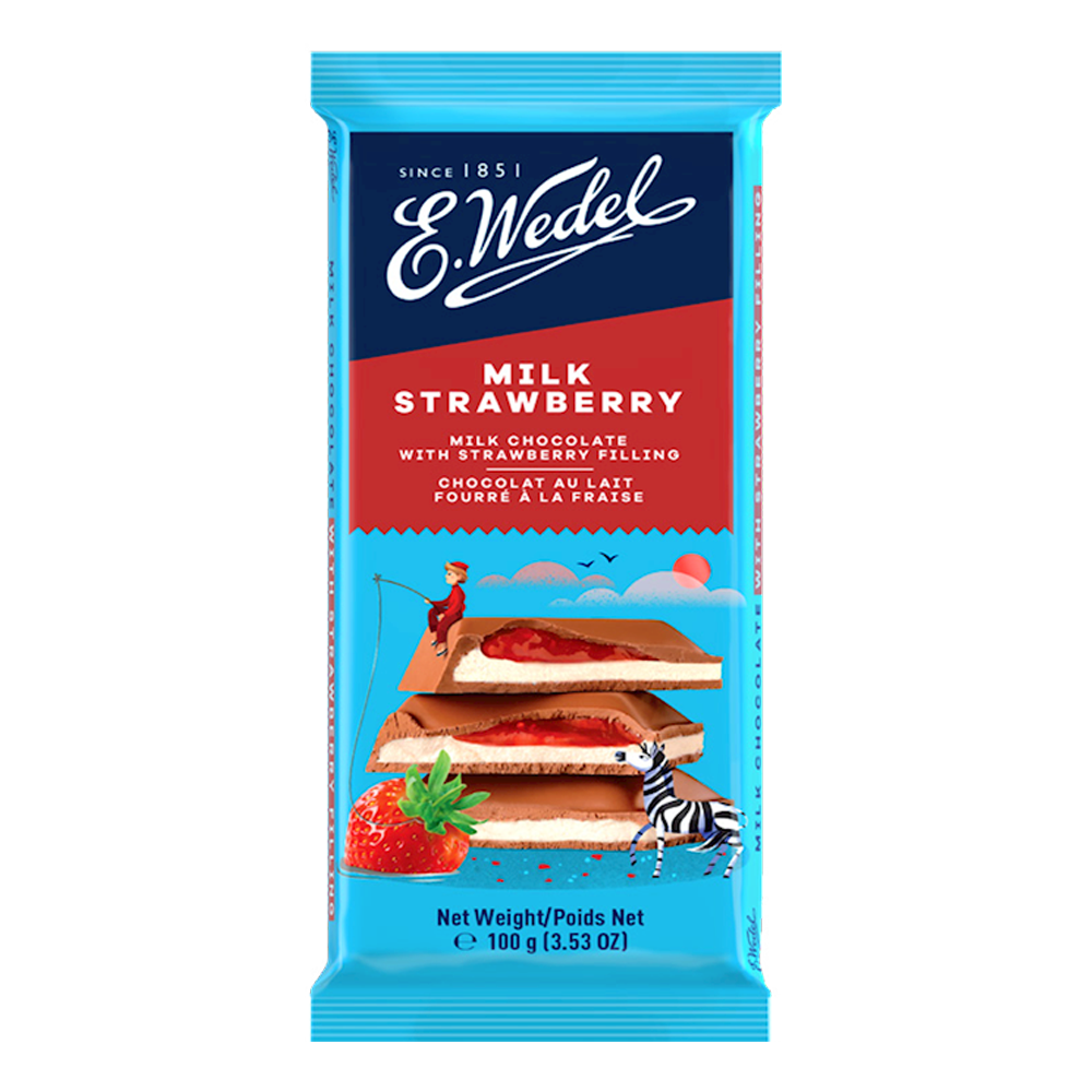 Chocolate Milk with Strawberry – Bar – 3.53 oz (100 gr)