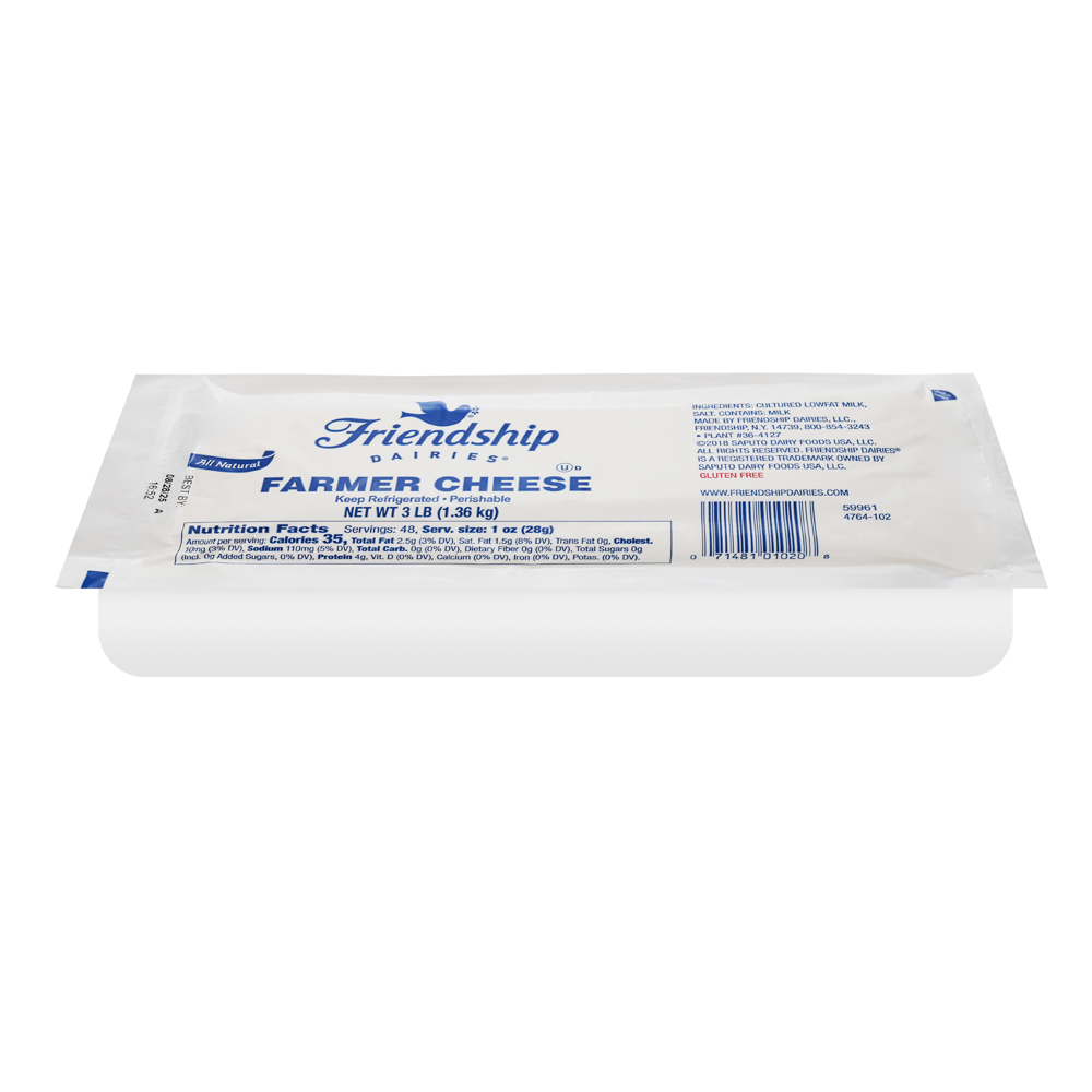 Farmer Cheese Friendship – Brick – 3 lb (1.36 kg)
