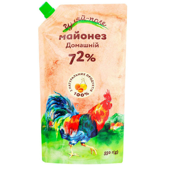 Майонезный соус «Домашний» 72% — упаковка «Дой-пак» — 19,4 унции (550 г)