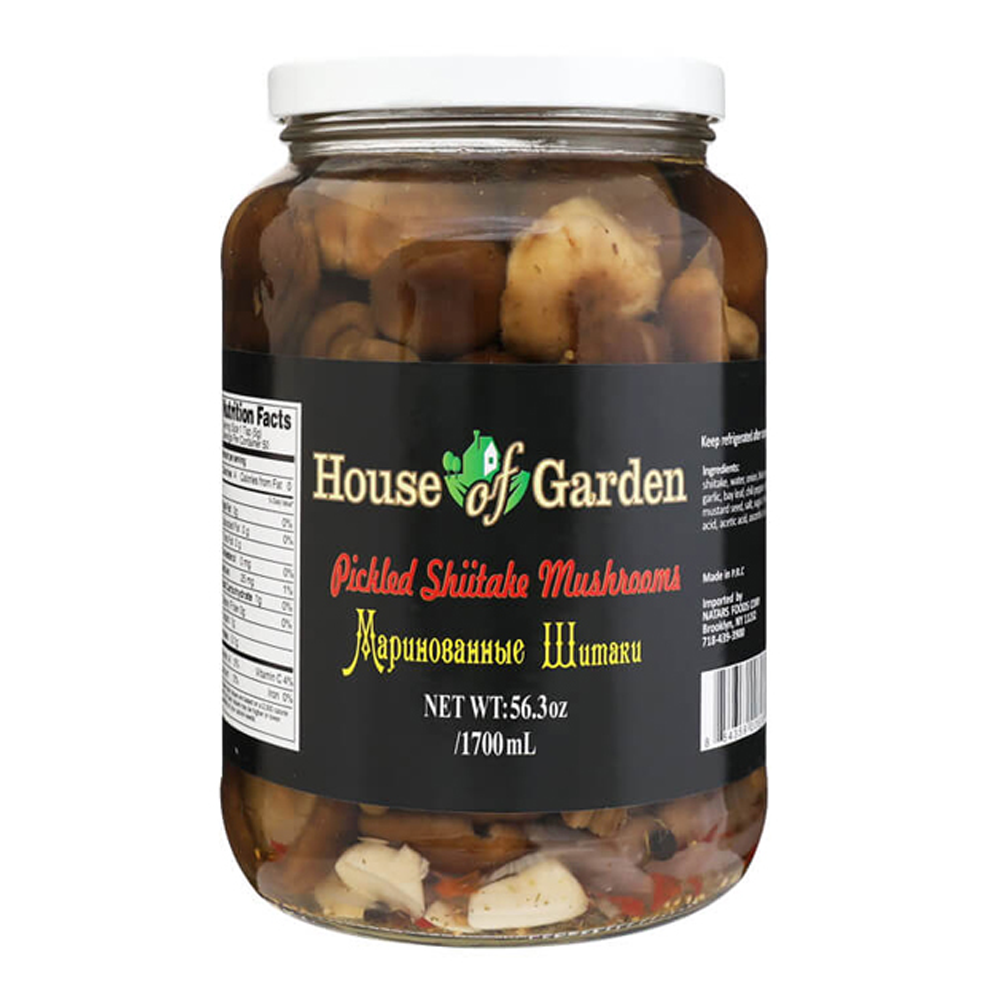 Маринованные грибы шиитаке – 1,8 кварты – 57,48 жидких унций (1,7 л)