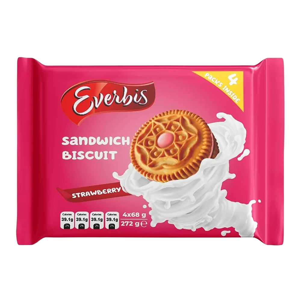 Cookies Sandwich with Strawberry – Pack – 9.59 oz (272 gr)