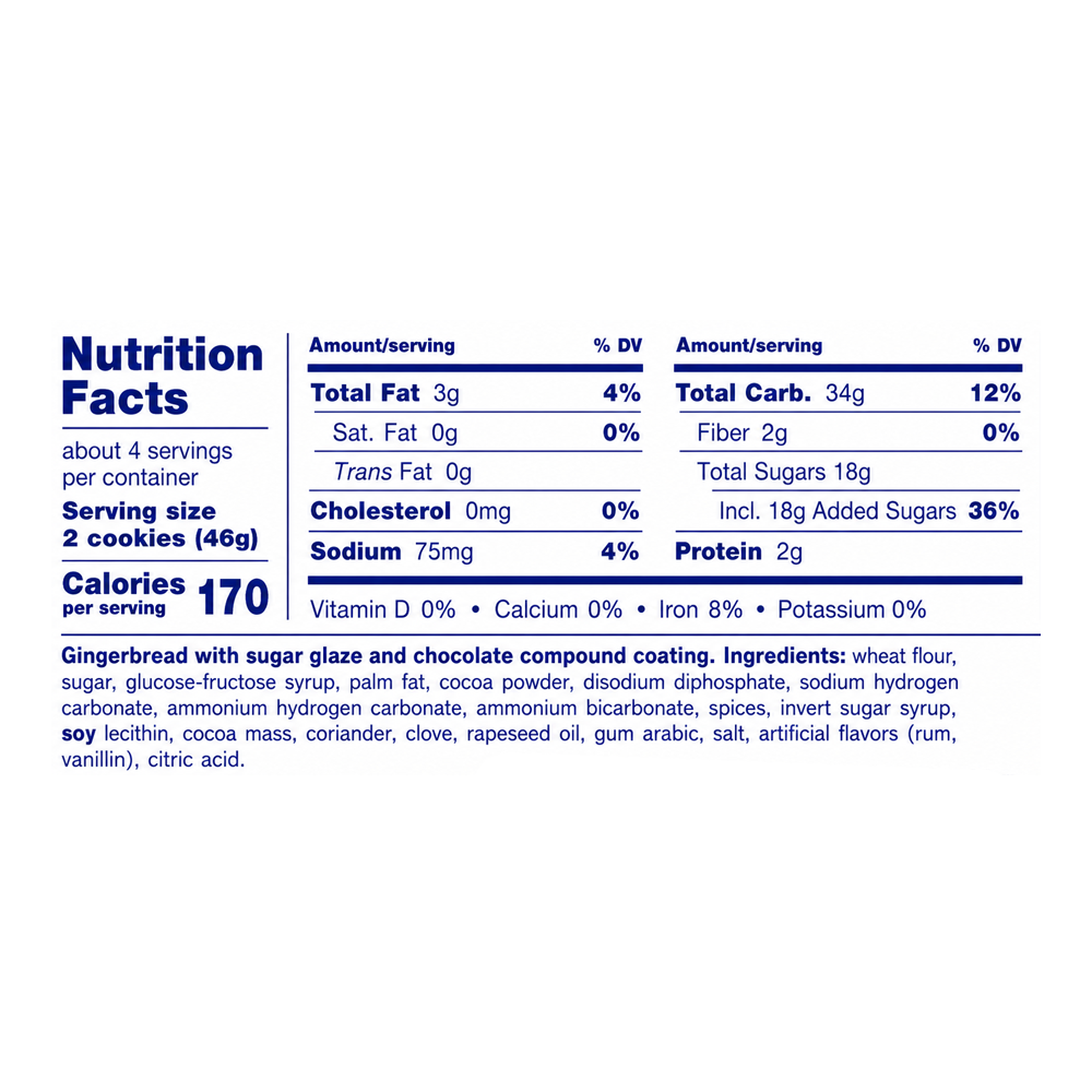 Gingerbread Heart in Chocolate with Sugar Glaze – 6.35 oz (180gr)