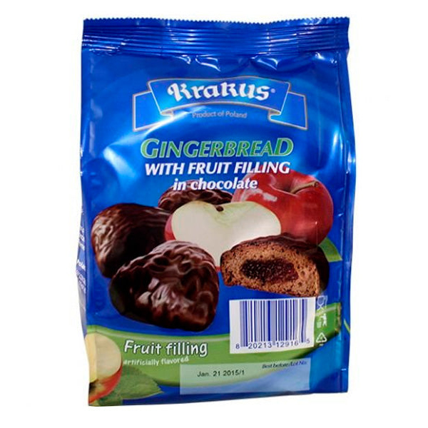 Имбирные пряничные звездочки с фруктами в шоколадной глазури – 7,05 унций (200 г)