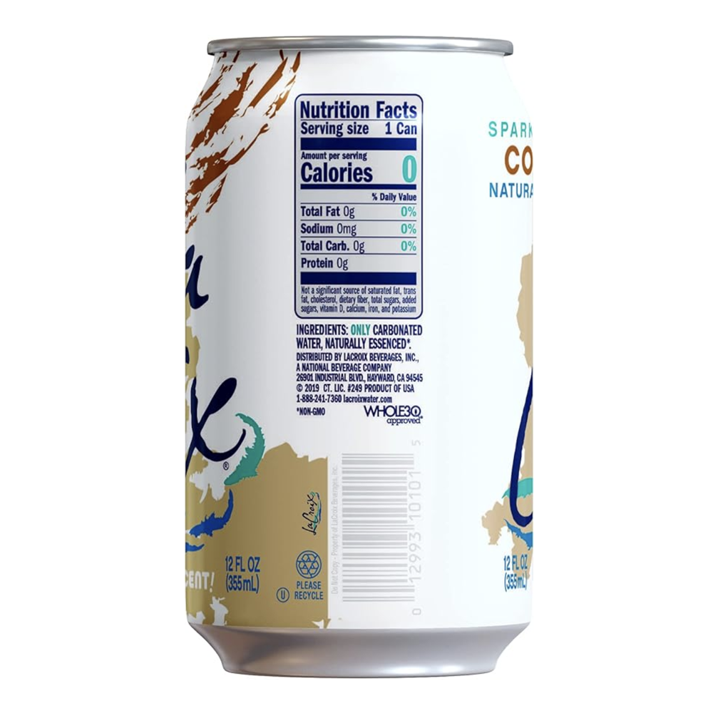 Water Sparkling Coconut 12 pk – Can – 12oz (355ml)