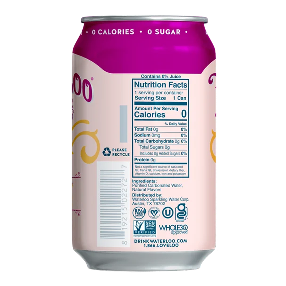 Water Sparkling Raspberry Nectarine 8 pk – Can – 12oz (355ml)