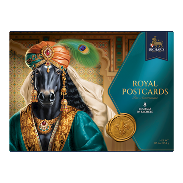 New Year Gift – Tea Black Postcards Symbol (4 Flavors) – 8 Tea Bag