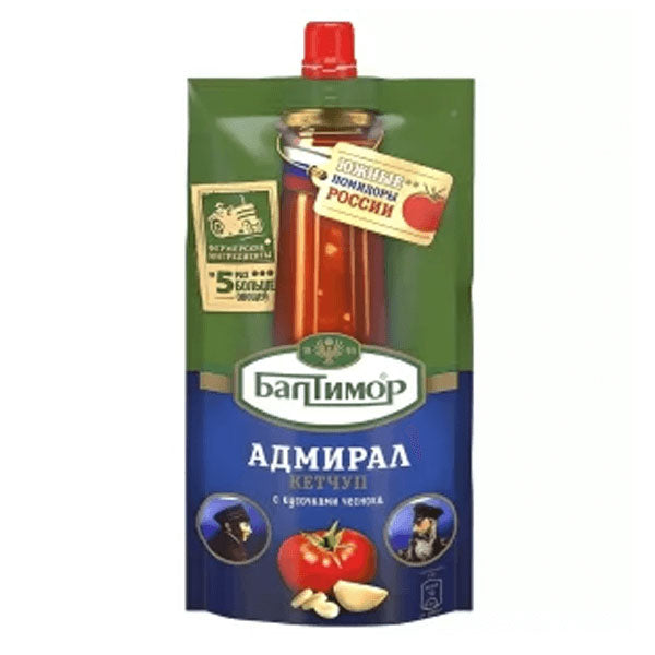 Кетчуп Адмирал с чесноком – Tetra Pak – 9,17 унций (260 г)