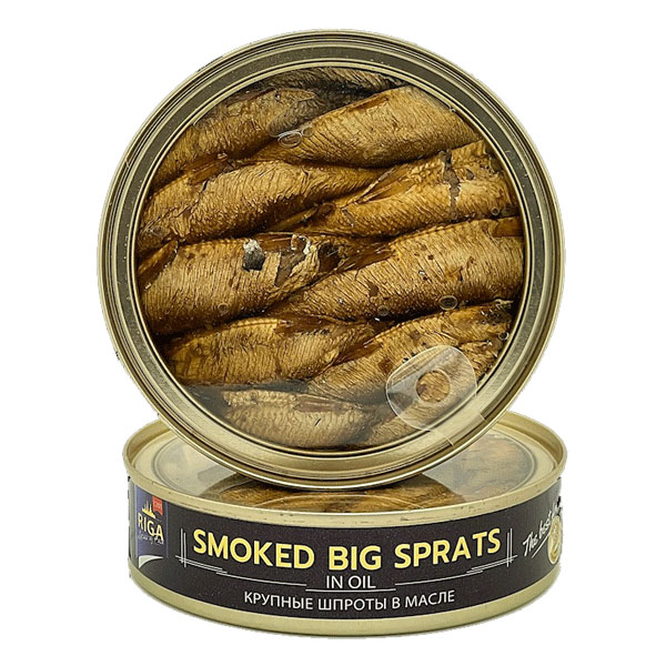 Копченые прозрачные крупные шпроты в масле – 5,64 унции (160 г)