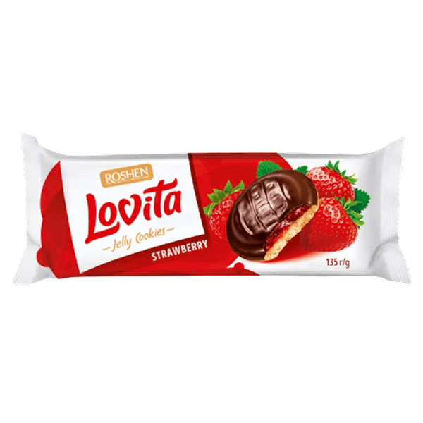 Cookies Lovita W/Strawberry Jelly – 4.76 oz (135gr)