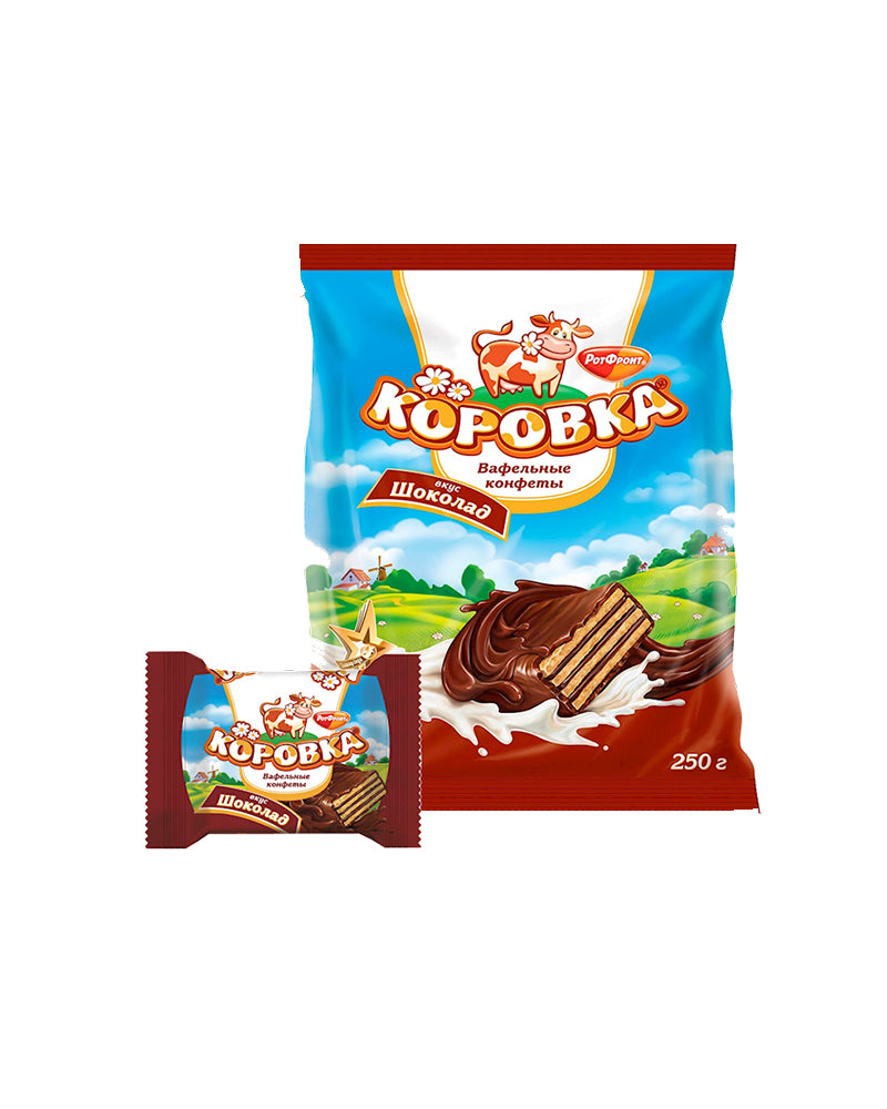 Вафли «Коровка» шоколадные – упаковка – 8,82 унции (250 г)