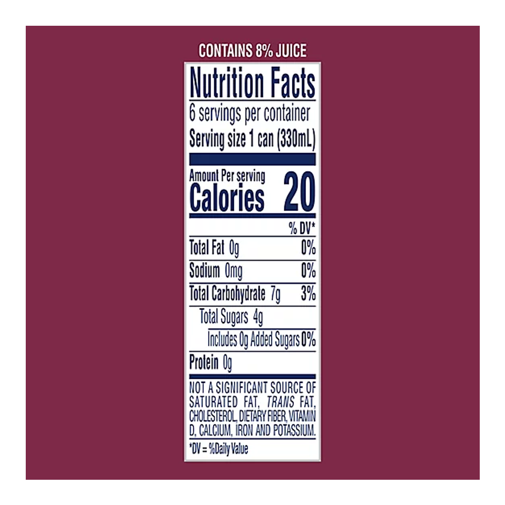 Water Sparkling Zero Pomegranate and Orange 6 pack – Can – 11.15oz (315ml)