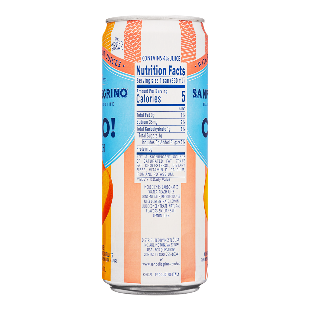 Water Sparkling Ciao! Peach 6 pk – Can – 11.15oz (315ml)