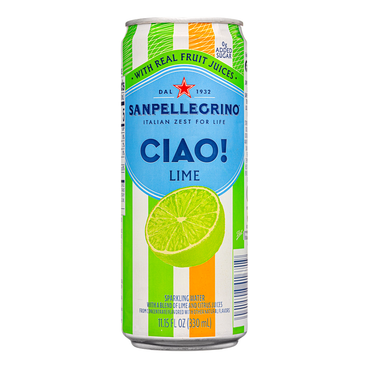 Газированная вода Ciao! Lime, 6 шт. – Банка – 11,15 унций (315 мл)