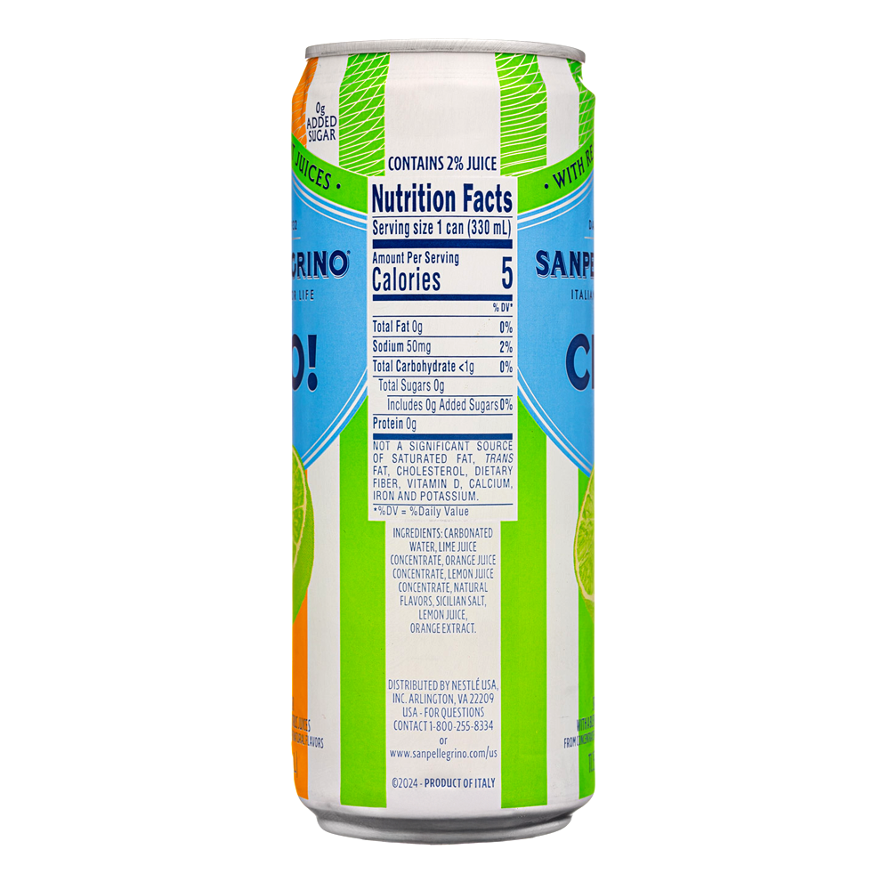 Water Sparkling Ciao! Lime 6 pack – Can – 11.15oz (315ml)