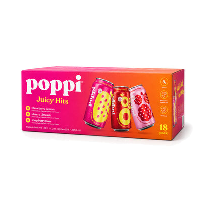 Prebiotic Soda Juicy Hits Variety Pack – 18 × 12 fl oz (355ml)