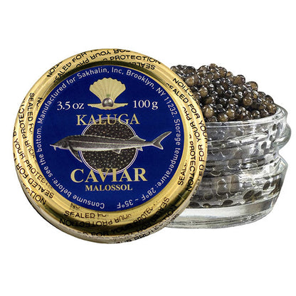 Black Caviar Kaluga Sturgeon – Glass Jar – 3.53 oz (100 gr)