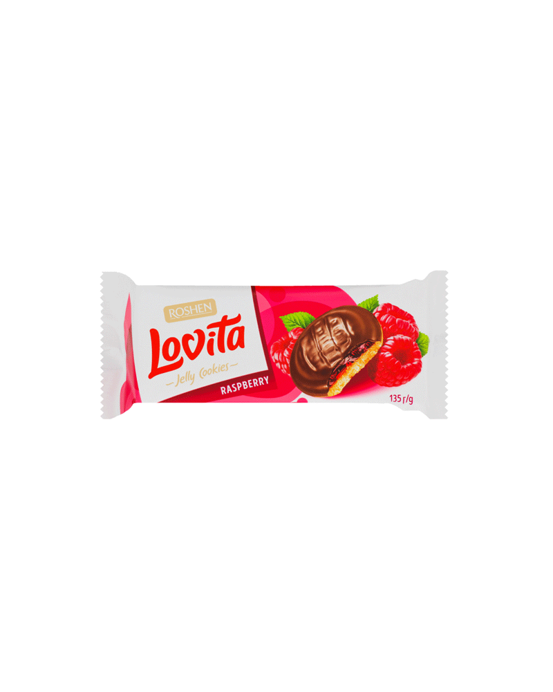 Roshen - Cookies Lovita W/Raspberry Jelly 135gr