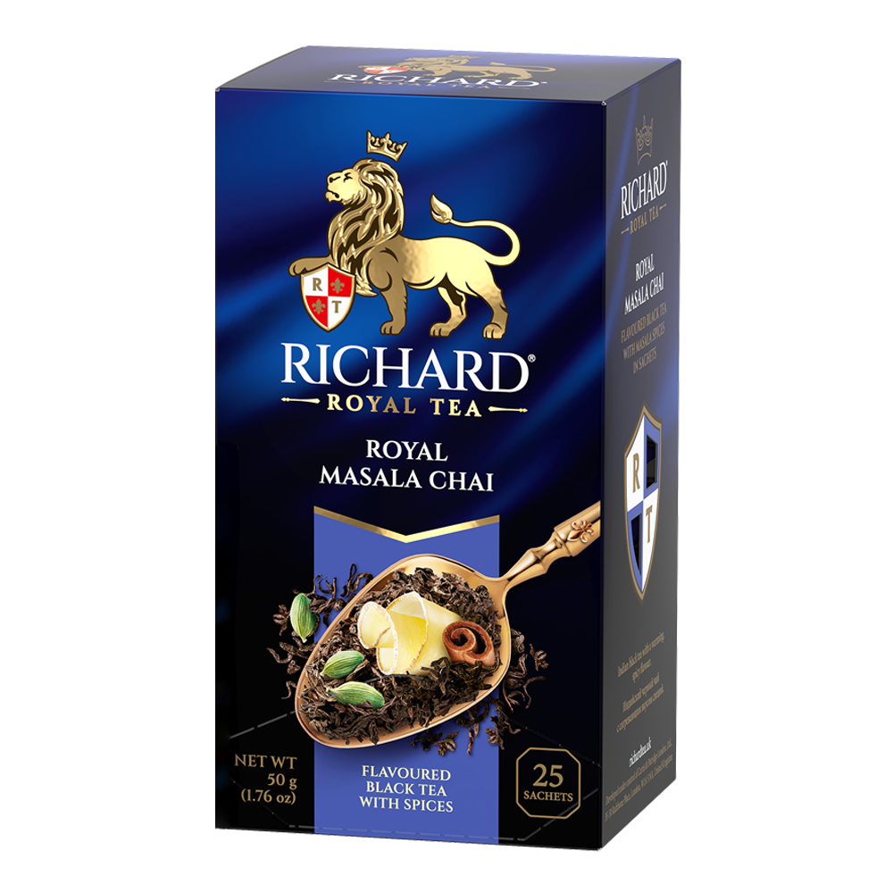 Tea Black Royal Masala Chai – Box – 25 Tea Bags – 2.2 oz (62 gr)