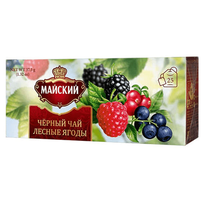 Tea Black Wild Berries –  25 Tea Bags – 2.2 oz (62 gr)