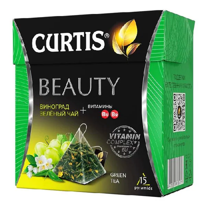 Green Tea Beauty with Grape –  3D –  15 Tea Bags – 1.5 oz (43 gr)
