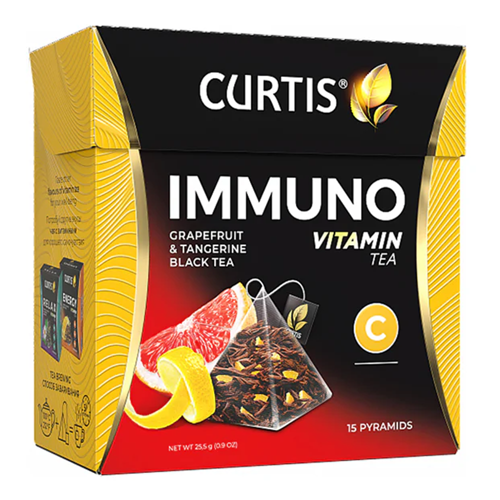 Curtis Tea Black Immuno with Grapefruit –  15 Tea Bags (3D)