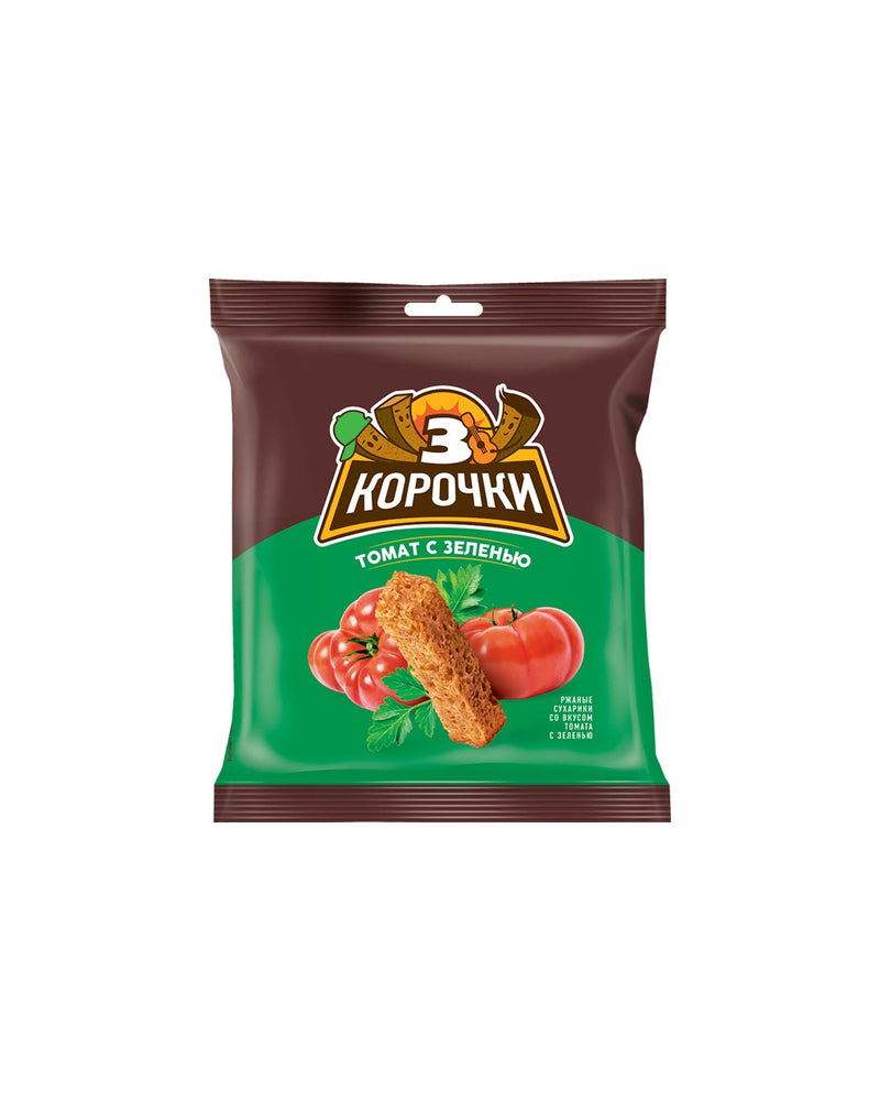 3 Korochki - Sukhariki Tomato+Greens 40g