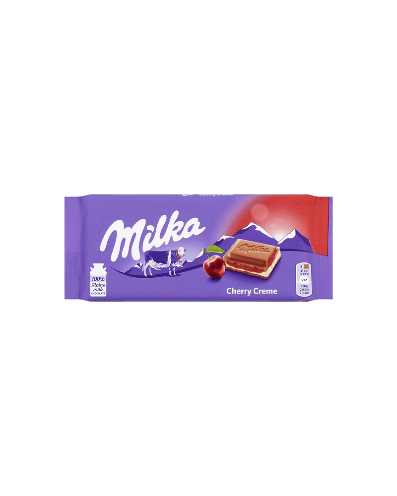 Milka - Chocolate Milk W/Cherry Cream 100gr