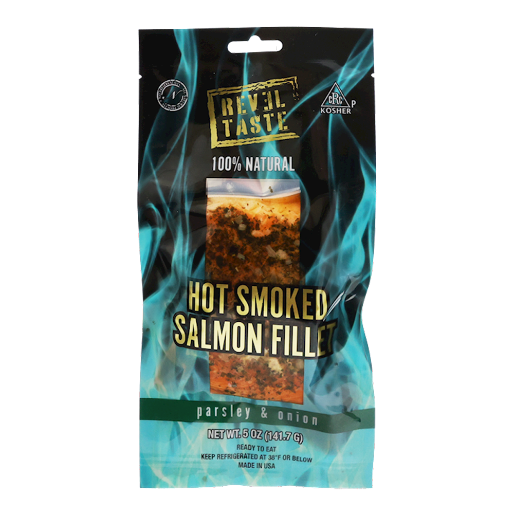 Hot Smoked Salmon with Red Parsley and Onion – 5 oz (142 gr)