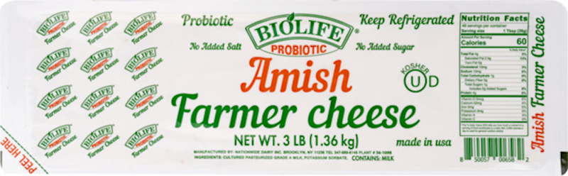 Farmer Cheese Amish – 3 lb (1.36 kg)