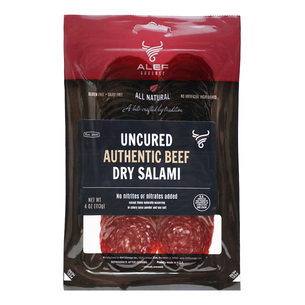 Салями – Еврейская говяжья вяленая – нарезанная – 3,99 унции (113 г)