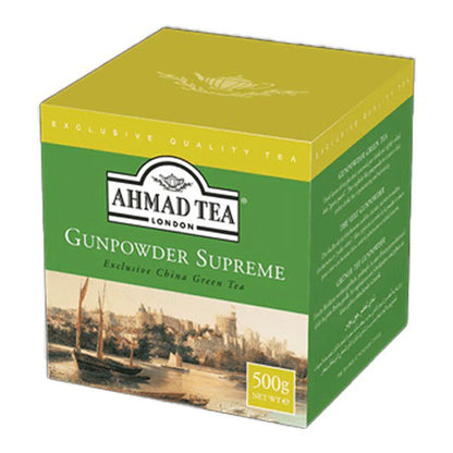 Ahmad Tea Green Loose Gunpowder Supreme –  Carton – 17.64 oz (500gr)