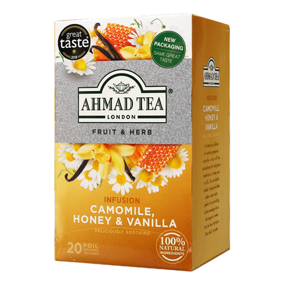 Tea Herbal Camomile, Honey & Vanilla – Box – 20 Tea Bags – 1.9 oz (54 gr)