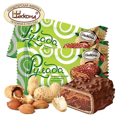 Candy Choco Dessert Rulada with Peanuts – 1lb (454g)