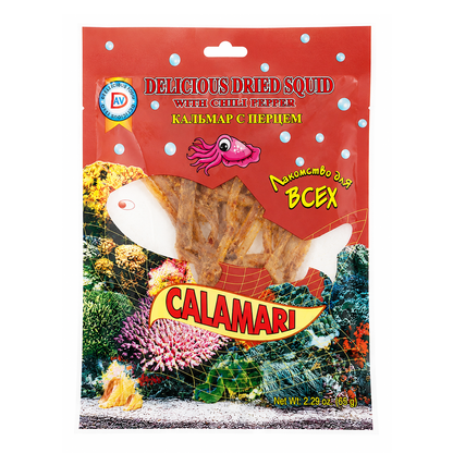 Сушена кальмарова соломка з перцем чилі – 65 г (2.29 oz)
