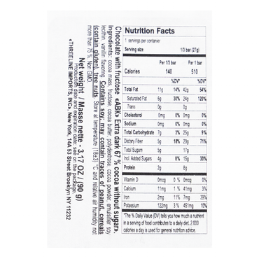 Chocolate Sugar Free Dark – 3.17 oz (90gr)