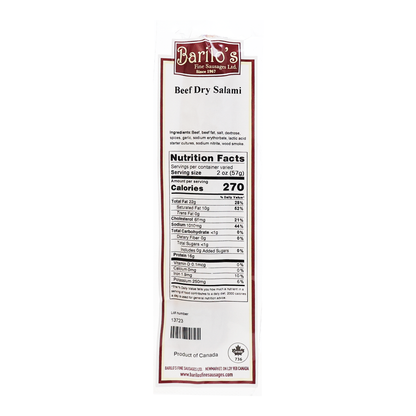 Salami Dry Beef –  Pre Pack –   Sold by Weight