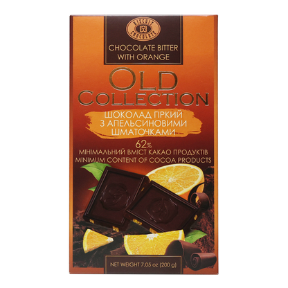 Шоколадный горький шоколад Old Collection с апельсином – 200 г