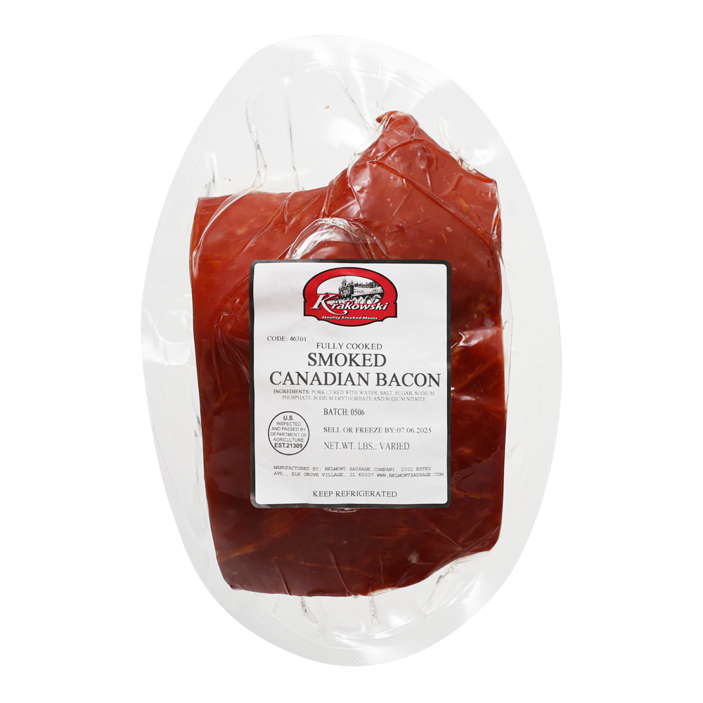 Bacon Krakowski-Canadian Smoked –  Pre Pack –   Sold by Weight