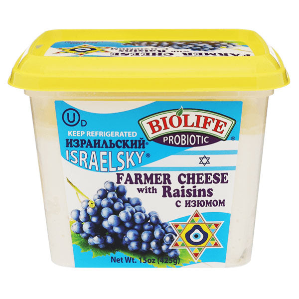 Farmer Cheese Israelskiy with Raisins – 1 lb (454gr)