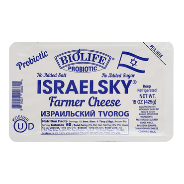 Сыр Farmer Cheese Israel – Мягкая упаковка – 15 унций (425 г)